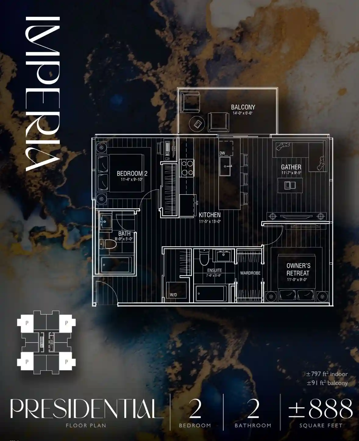Harry Riahi Imperia Floor plan 2BED